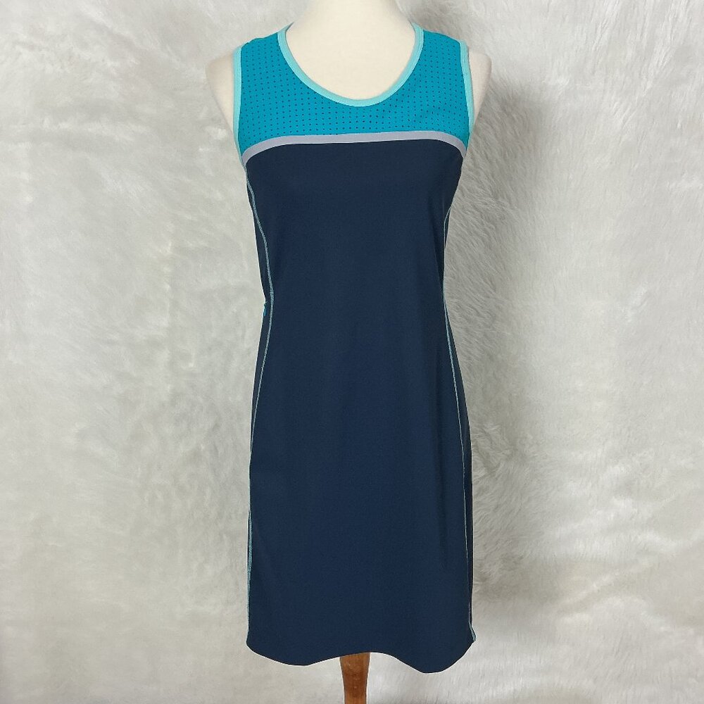 Title Nine Blue Title Nine Sleeveless Twisted Sister Racerback Dress Shelf Bra M